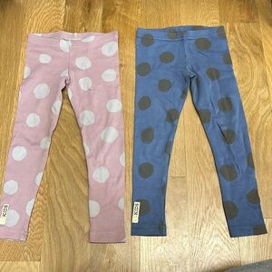 2 LovedBaby 100% organic cotton leggings, 3T, usedd